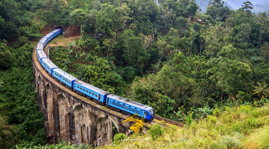 قطاری در حال حرکت در میان جنگل های انبوه سریلانکاا